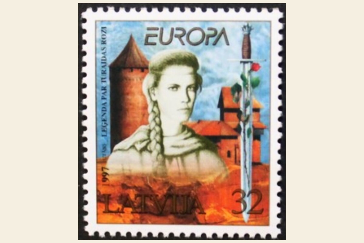 Timbre EUROPA letton de 1997 — Légende de la Rose de Turaida (Juris Utāns)